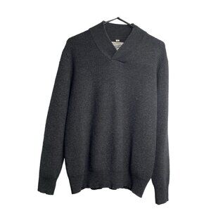 SCHOTT BROS Men Wool Blend Sweater Size L Vintage Black Pullover V Neck 68-28